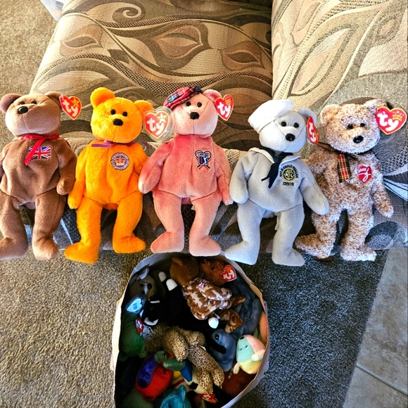 5 Beanie Baby bears bundle EUC - Picture 1 of 10